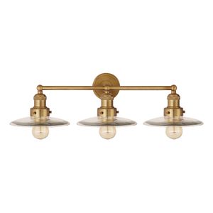 English Pub 28'' Wide 3-Light Vanity Light - Satin Brass 2