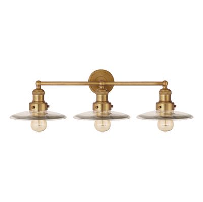 English Pub 28″ Wide 3-Light Vanity Light - Satin Brass