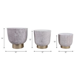 CLINTONCREST SET OF 3 IVORY PLANTER 14 (IN) 9