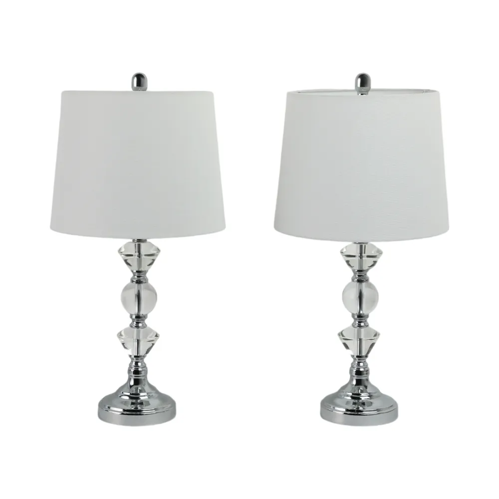 BISHOPHOLM SET OF 2 SILVER LAMPS 26 (IN)