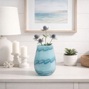HELENARIDGE BLUE GLASS VASE 9 (IN) 13