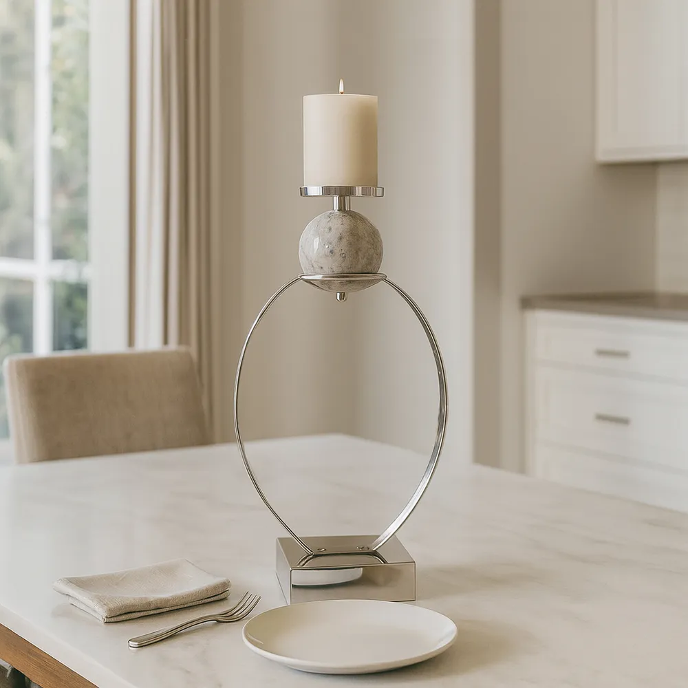 GRAYDONDALE SILVER CANDLE HOLDER 21 (IN)