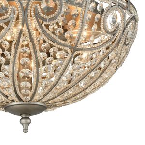 Elizabethan 17'' Wide 6-Light Flush Mount - Weathered Zinc 4
