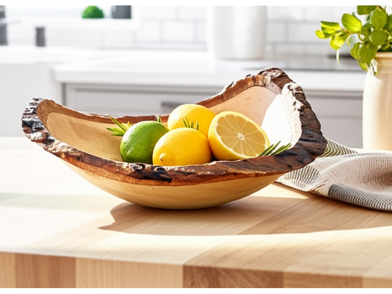 10" x 10" Natural Edge Wooden Bowl 5