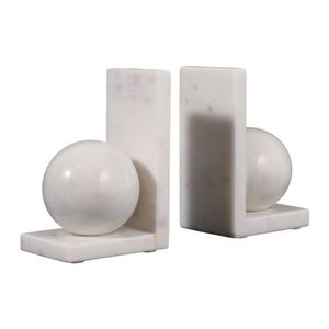 HELTONPORT SET OF 2 WHITE BOOKENDS 6 (IN) 4