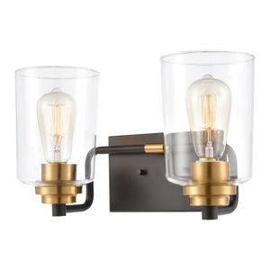 Robins 14'' Wide 2-Light Vanity Light - Matte Black 1