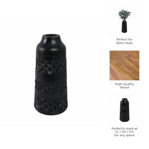 HENDONSTONE BLACK VASE 12 (IN) 10