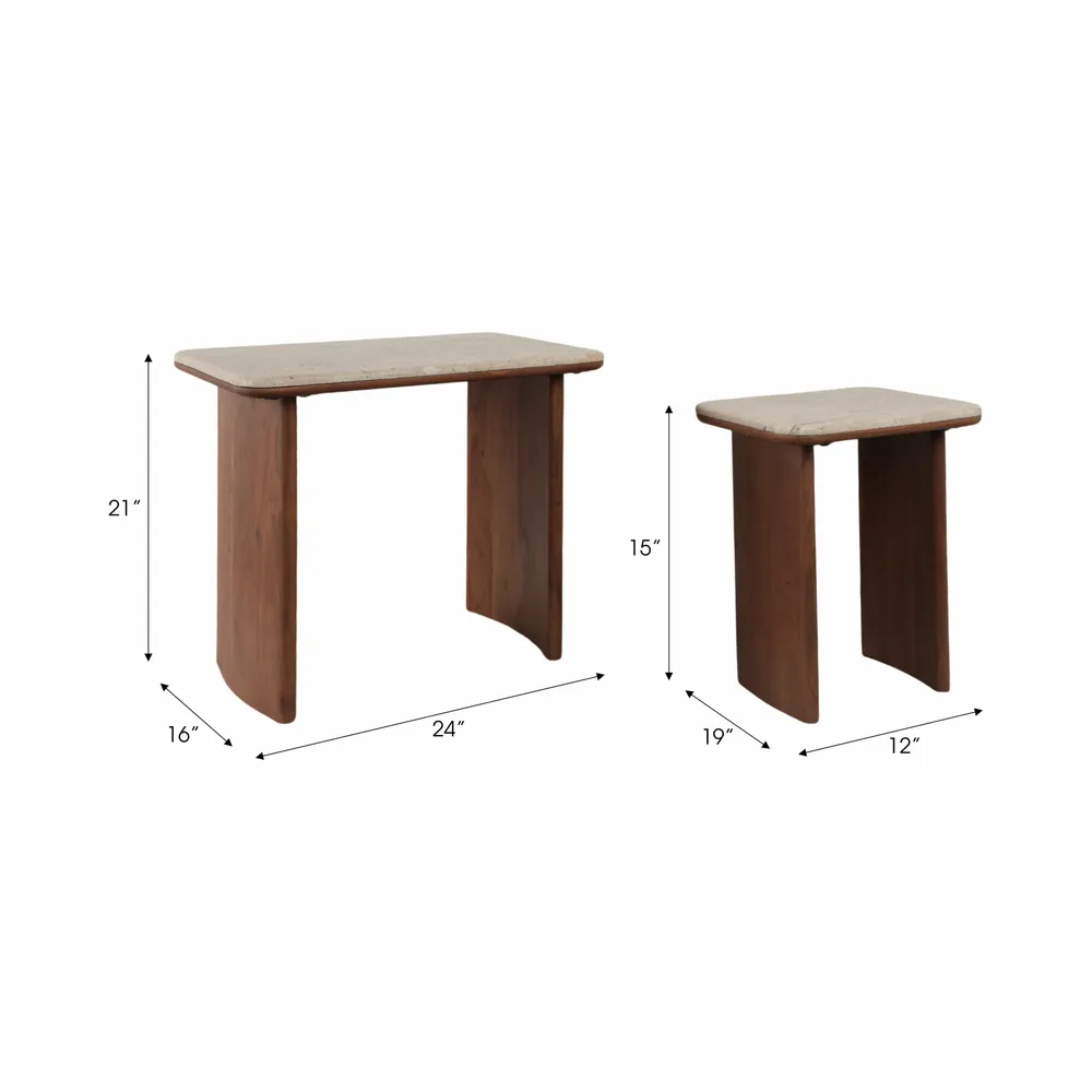 ARMONHAVEN SET OF 2 BROWN TABLE 21 (IN)