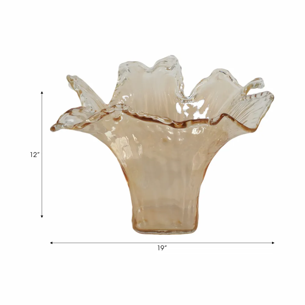 CLAYMORE BROWN GLASS VASE 12 (IN)