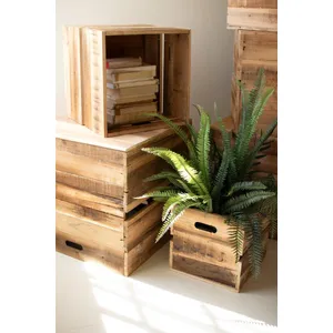 Set of 6 Recycled Pine Display Cubes 3