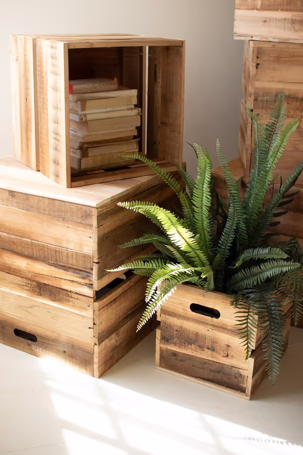 Set of 6 Recycled Pine Display Cubes