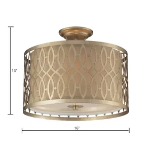 Estonia 16'' Wide 3-Light Semi Flush Mount - Aged Silver 2