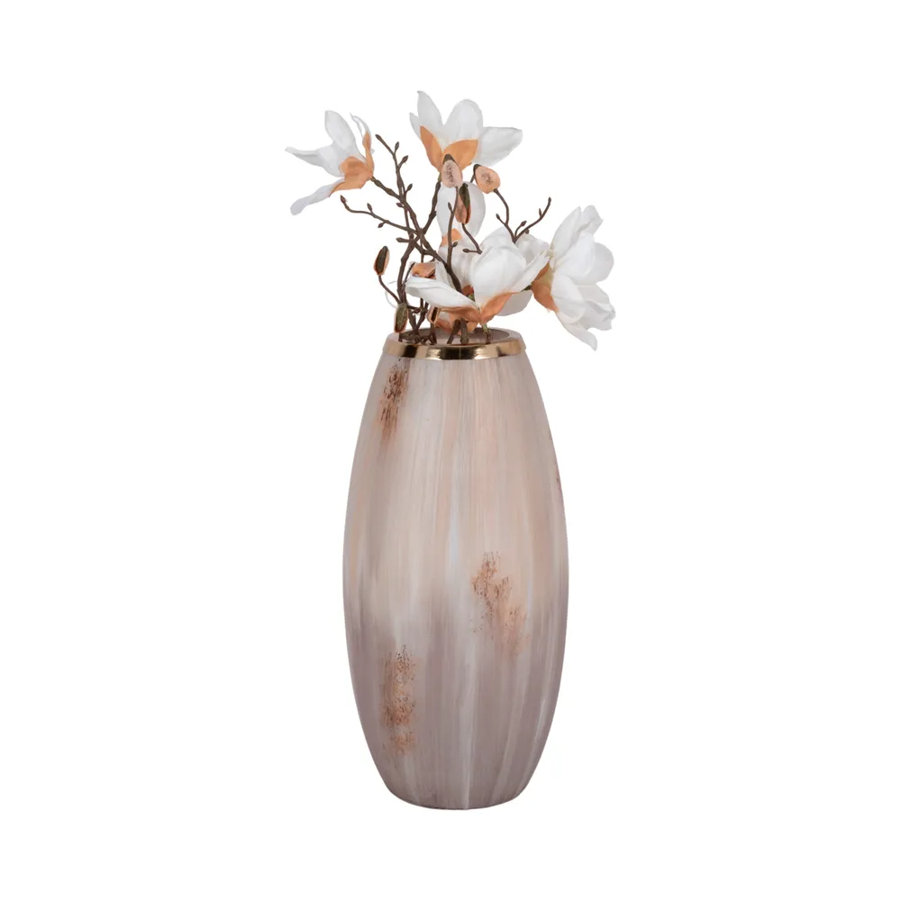 WOODSONCLIFF TAN GLASS VASE 18 (IN)