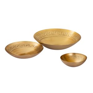 Greek Key Bowl - Set of 3 Brass 1