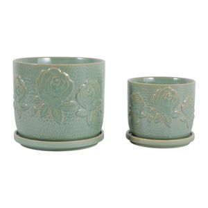 HOBARTGATE SET OF 2 GREEN PLANTER 7 (IN) 6