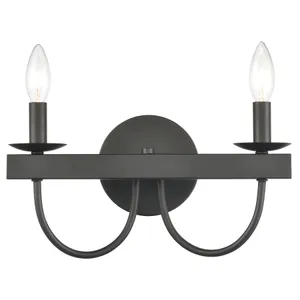 Williamson 14″ Wide 2-Light Vanity Light - Black 1