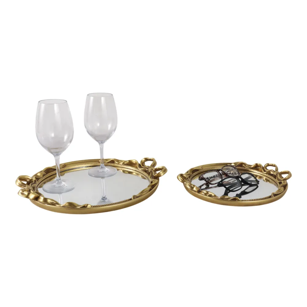BRAMWIND SET OF 2 GOLD TRAY 2 (IN)