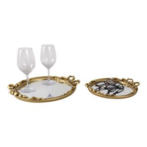 BRAMWIND SET OF 2 GOLD TRAY 2 (IN) 3