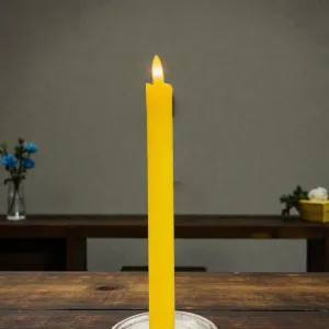 Yellow Taper Candle 3D Realistic Flame 0.8x10in 1