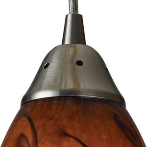 Galaxy 5'' Wide 1-Light Mini Pendant - Satin Nickel with Brown Glass 4