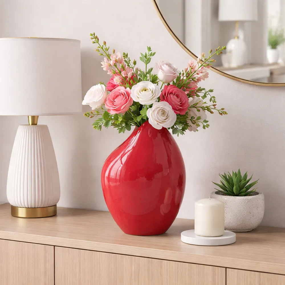 HAMMONDPORT RED VASE 14 (IN)