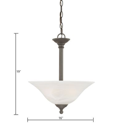 Riva 16'' Wide 3-Light Pendant - Painted Bronze