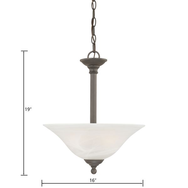 Riva 16'' Wide 3-Light Pendant - Painted Bronze