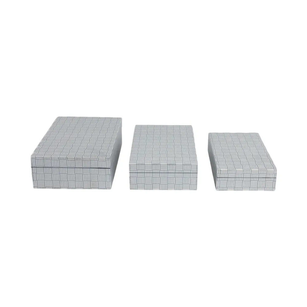 CANTONLEY SET OF 3 BLACK BOXES 4 (IN)
