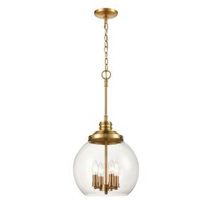 Chandra 13'' Wide 4-Light Pendant - Burnished Brass 1