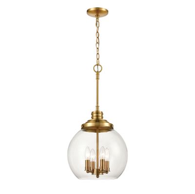 Chandra 13″ Wide 4-Light Pendant - Burnished Brass