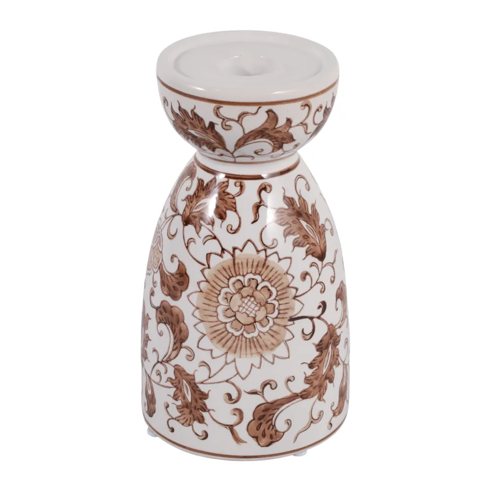 ROMANWICK BROWN CANDLE HOLDER 8 (IN)