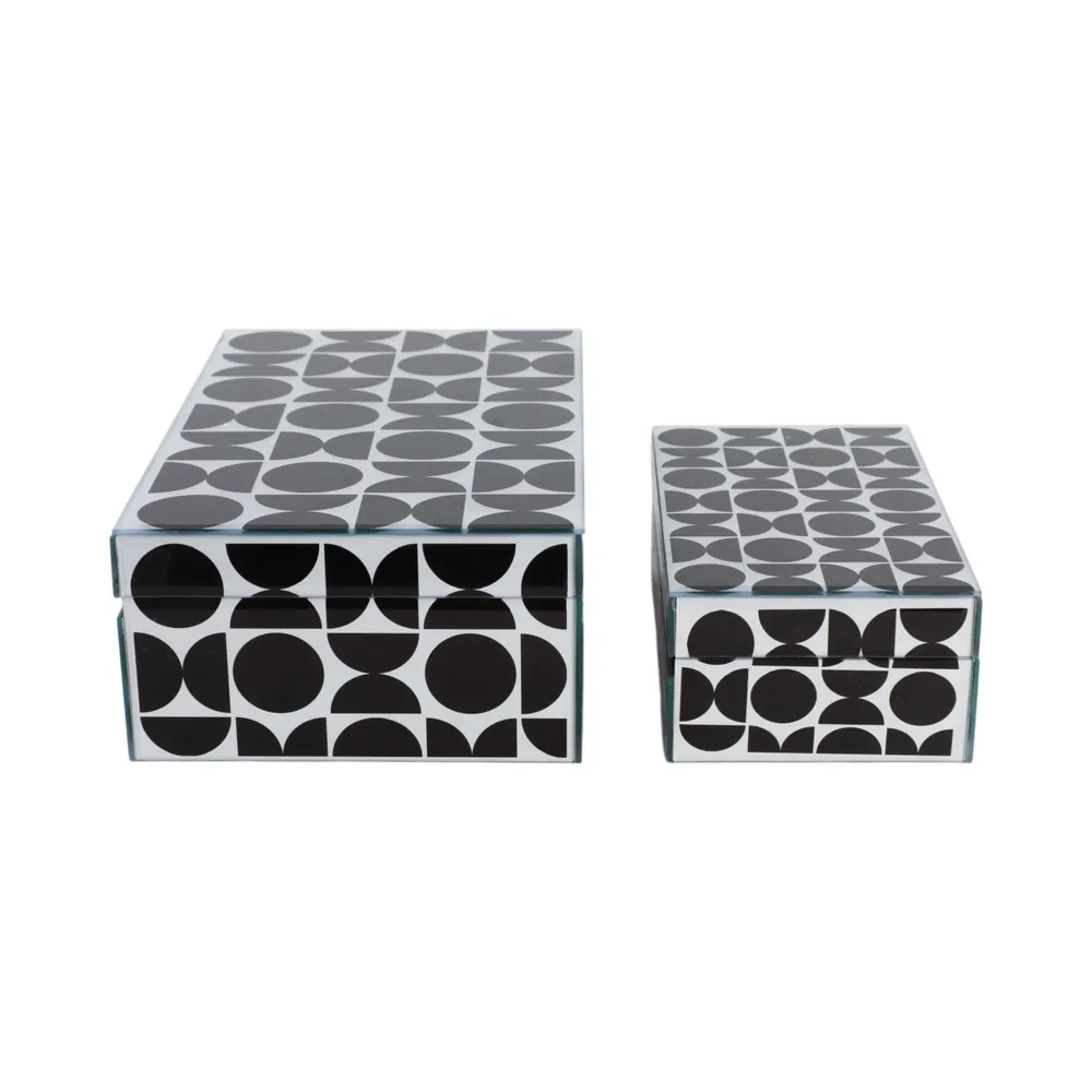 DUNEGROVE SET OF 2 BLACK BOXES 4 (IN)