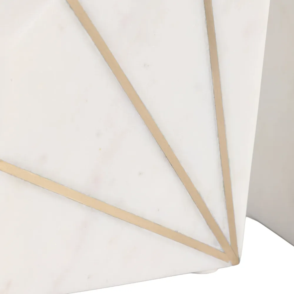 BRUNOCROSS SET OF 2 WHITE BOOKENDS 5 (IN)