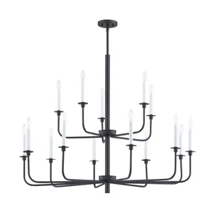 Lexington Green 46'' Wide 15-Light Chandelier - Matte Black 2