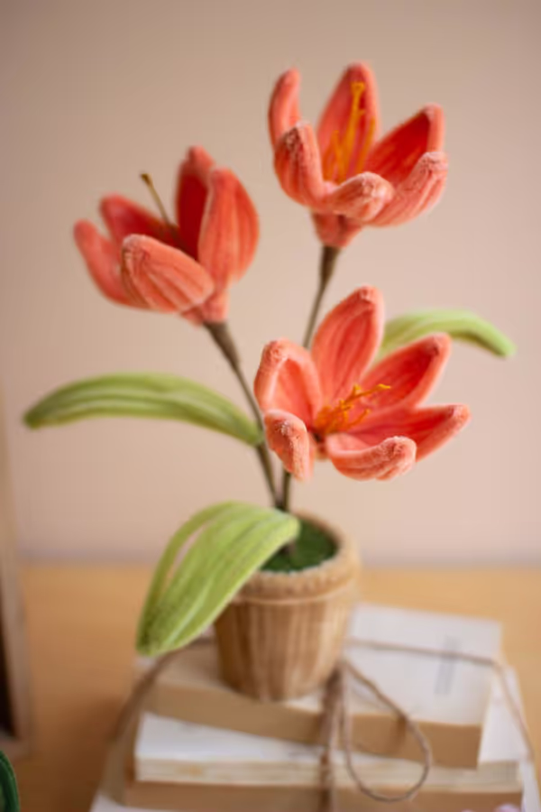Set of 4 Pipe Cleaner Potted Flowers