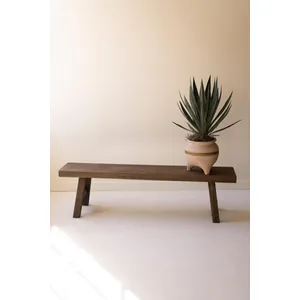 Dark Brown Wood Bench 1