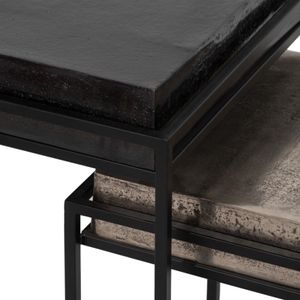 BARNETWIND SET OF 2 BLACK TABLE 23 (IN) 8
