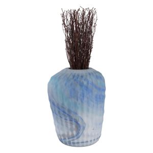 KIRBYWAY BLUE GLASS VASE 14 (IN) 3