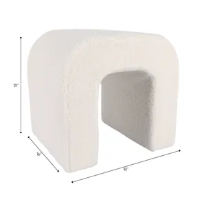 HUTTONMILL WHITE OTTOMAN 18 (IN) 9