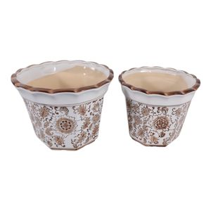 ENOCHFIELD SET OF 2 BROWN PLANTER 10 (IN) 5