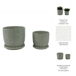 LEONAHAM SET OF 2 GREEN PLANTER 7 (IN) 10