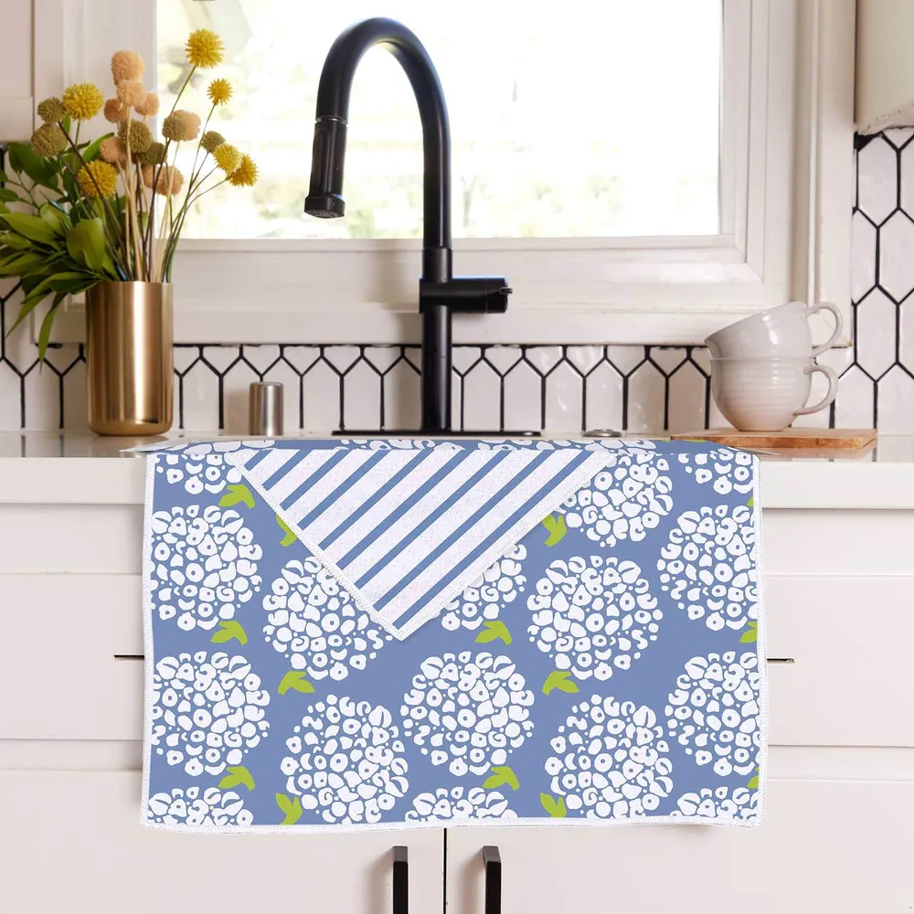 Hydrangea Delight Eco Kitchen Tea Towel
