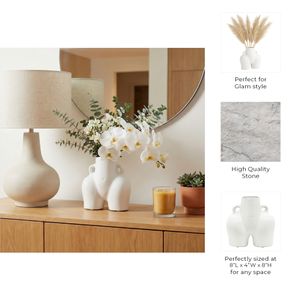 GLOVERSIDE WHITE VASE 8 (IN) 10