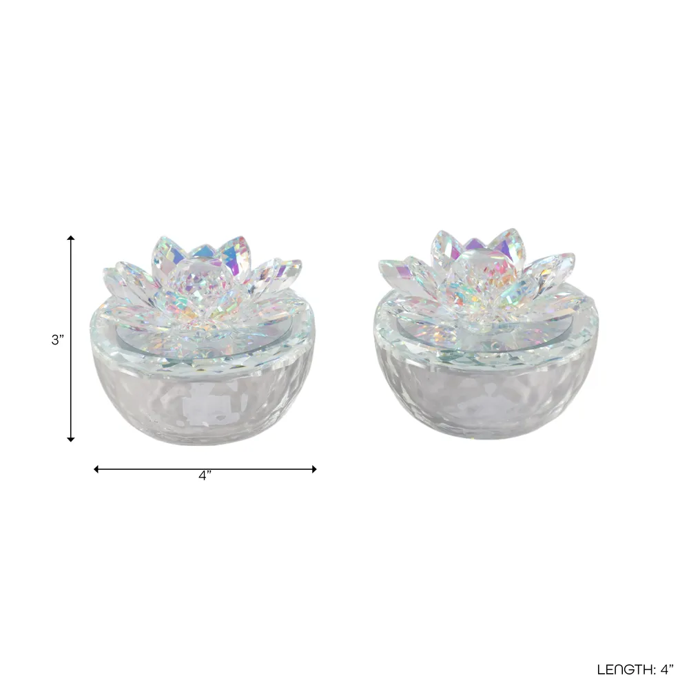 BAIRDCROSS SET OF 2 CLEAR BOXES 4 (IN)
