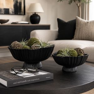 BREEVALE SET OF 2 BLACK BOWLS 7 (IN) 11