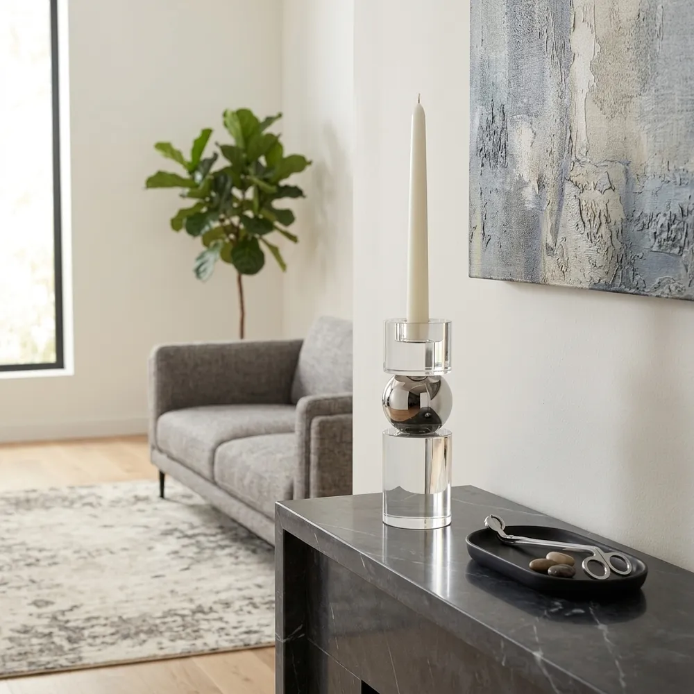 VERAFORD CLEAR CANDLESTICK 8 (IN)