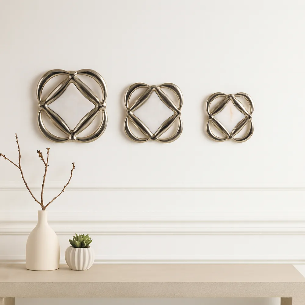 BONDSHAW SET OF 3 GOLD METAL WALL 16 (IN)