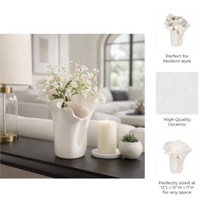 WESTONHOLM WHITE VASE 11 (IN) 11