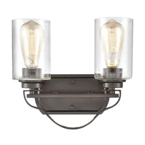 Market Square 12'' Wide 2-Light Vanity Light - Oil Rubbed Bronze 1