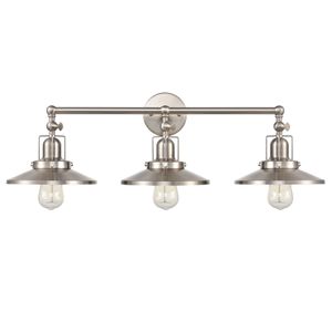 English Pub 28'' Wide 3-Light Vanity Light - Satin Nickel 2